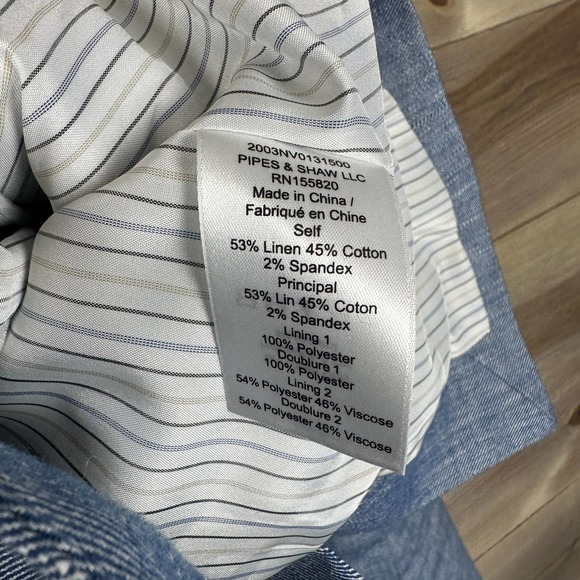 Veronica Beard Farley Dickey Linen Chambray Blue Jacket - Picture 5 of 6